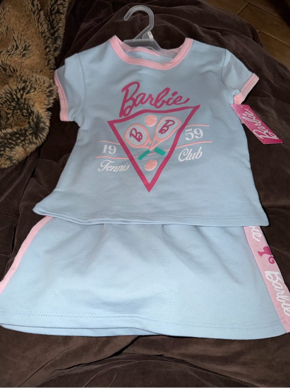 Girls Barbie Light Blue & Pink Tennis skort Set 4T NWT